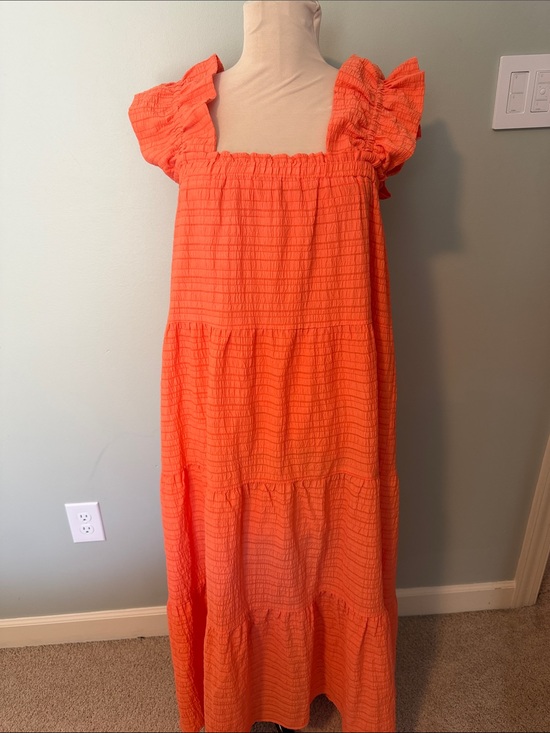 THML Dresses & Skirts - THML Orange Ruffled Strap Maxi Dress